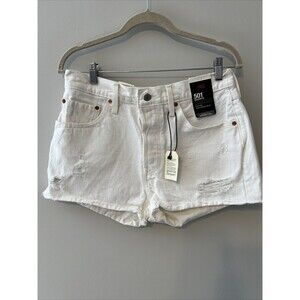 NWT Levi’s 501 High Rise White Denim Shorts Size 30